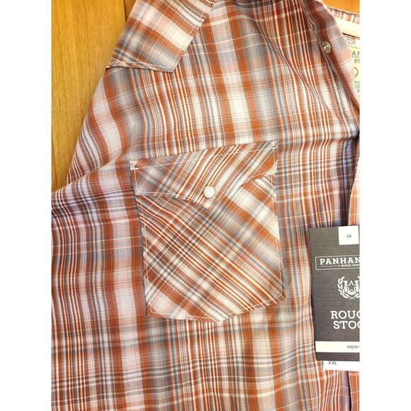 Panhandle Rough Stock Pearl Snap Western Button Up Shirt XXL 2XL Long Sleeve NEW - Picture 5 of 6